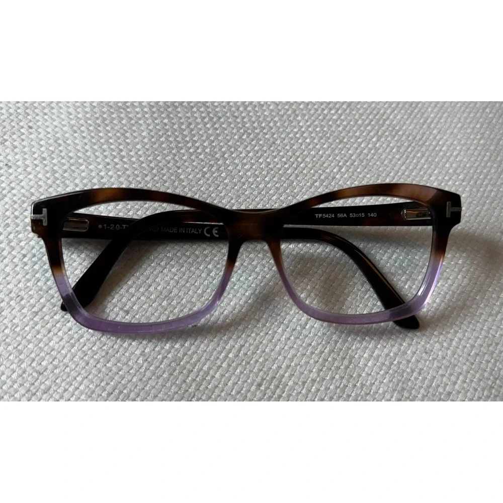Tom Ford 5424 056A Light Havana Purple‎ Eyeglasses TF5424 056A 53mm; Frames Only
